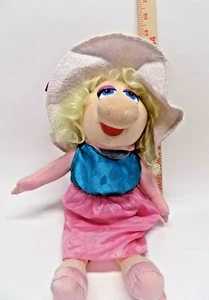 VTG Jim Henson Miss Piggy 20" Pink Gown & White Hat Plush PRE Disney The Muppets - Picture 1 of 3