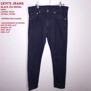 Levi's Jeans Herren Lbled: 31x32 tatsächlich: 32x30 schwarz 512 Denim konisches Bein lässig - Bild 1 von 17