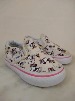 Vans x Disney Minnie Mouse Slip-Ons Rosa y Negro Detalle Niño Pequeño Talla 4.5 Foto 1 de 4
