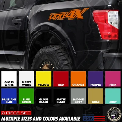 Vinyl Stickers Decal Graphics For PRO-4X Fits Nissan Titan Frontier Truck USA x2 - Image 1 of 4