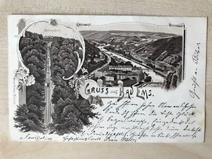 1898 BAD EMS-Gruss aus-O.Zieher-Litho-Malbergbahn-Panorama-Stmpl: KIEDRICH/EMS - Bild 1 von 2