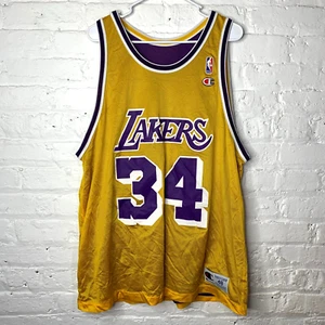 Maglia Vintage NBA Los Angeles Lakers Basketball Champion #34 O'Neal Taglia 48 - Foto 1 di 5