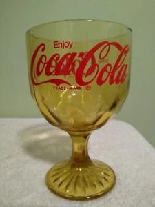 6" Vintage Coca-Cola Coke Werbung Braunglas Kelch - Bild 1 von 2