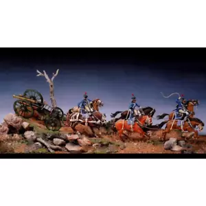 1/32 Model Kit Napoleonic Wars 1 gun 3 soldiers 6 horses & base A-1458 Unpainted - Picture 1 of 6
