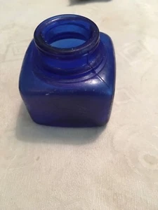Vintage Kobaltblau Glas Tintenflasche 2"" Quadratisch - Bild 1 von 11