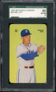 1952 Mother's Cookies #32 Mel Ott - Oakland Oaks - HOF - SGC 80 EX-MT - Bild 1 von 2