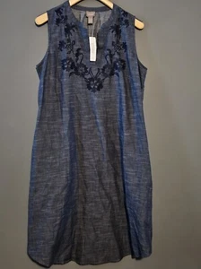 Chicos Moonflower Embroidered Midi Soft Cotton Dress Size 2.5 New Casual Party - Picture 1 of 5