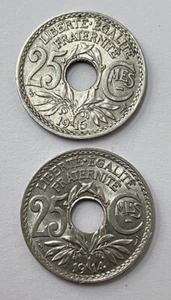 Lot Of 2 Pieces 25 Cts France 1914, 1915. Ref72004 - Picture 1 of 2