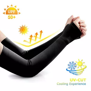 UV Protection Sleeves Long Arm Sleeves Cooling Sleeves Ice Silk Arm Cover Sleeve - Picture 1 of 8