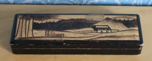Estuche antiguo de colegio Aleman de madera.Vintage - Imagen 1 de 10