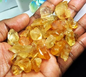 Super Lot 379.70 Ct Natural Golden Yellow Colour Citrine Rough Loose Gemstone - Picture 1 of 18
