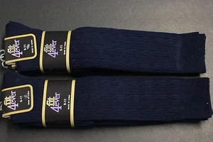 6 PAIRS Women's  knee high sock crew BOOTS socks shoe size 4-10 SOLID NAVY BLUE - Picture 1 of 10