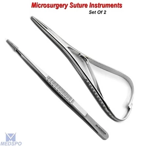 Orthopedic Castroviejo Needle Holder 14-cm TC Cotton Forceps Tweezers Set Of 2 - Picture 1 of 5