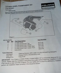 Polaris LEFT HAND SIDE PANEL FOAM KIT 2635483 OEM NEW - Picture 1 of 4