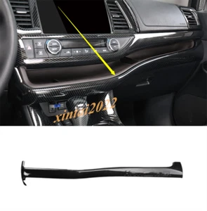 For Toyota Highlander 2014-19 Carbon Fiber Style Center Console Strip Panel Trim - Picture 1 of 5