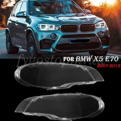 Cubierta de lente de faros izquierda derecha pantalla transparente para BMW X5 E70 2007-2013 Foto 1 de 4