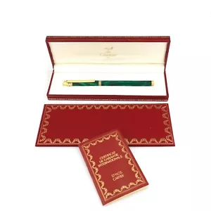 Rare Vintage Must de Cartier Trinity Malachite Lacquer Ballpoint Pen - Bild 1 von 16