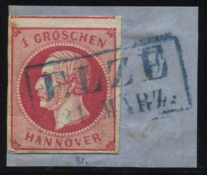 Alemania Hannover 1859 1 gr usado en estado bastante bueno Mi 14 pieza firmada ELZE - Imagen 1 de 2