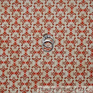 BonEful Fabric Cotton Quilt VTG Brown Tan Heart Calico Country Tiny Spring SCRAP - Picture 1 of 12