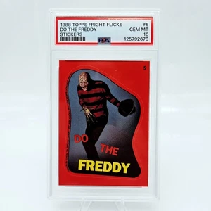 1988 Topps Fright Flicks Do the Freddy Krueger #5 PSA 10 Sticker Pop 4 - Picture 1 of 4