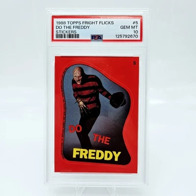 1988 Topps Fright Flicks Do the Freddy Krueger #5 PSA 10 Sticker Pop 4 - Image 1 of 4
