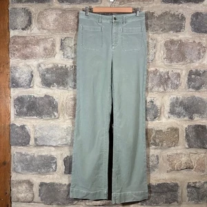 Faherty Womens Size 28 Green High Rise Wide Leg Utility Pants Trousers Casual - Picture 1 of 12