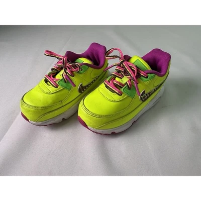 Nike Air Max 90 Toddler Size 8C Volt Multi  Pink Sneakers Bright CW5798-700 - Image 1 of 4
