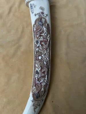 Antigua daga dragón tallada a mano de 9 pulgadas de largo Foto 1 de 4