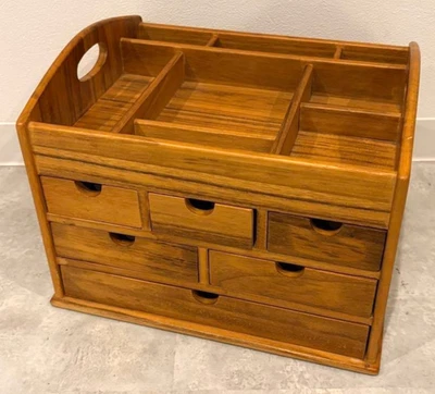 Japanese Wood Sewing Box Haribako Accessory Case KOHIKIDASHI H8.7×W11.8×D9.8inch - Image 1 of 4