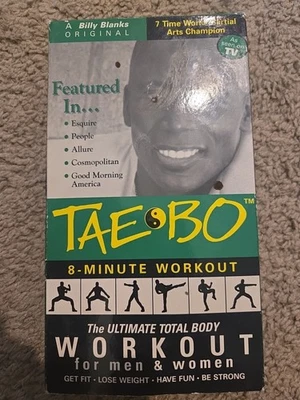 TAE BO Basic VHS Tape Billy Blanks Ultimate Total Body 8 Minute Workout 1998 - Image 1 of 2
