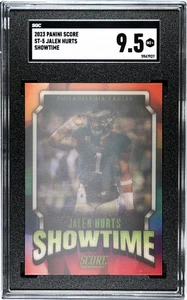 2023 Panini Score Jalen Hurts Showtime SSP SGC 9.5 MT + Eagles Insert - Bild 1 von 2