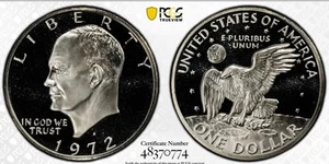 1972-S EISENHOWER (DDO FS-101) IKE SILVER DOLLAR PCGS PR69DCAM  “NEW HOLDER” - Picture 1 of 3