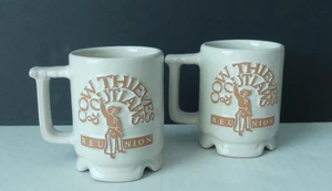 2 Frankoma Cow Thieves & Outlaws Keramik Kaffeebecher Reunion Western Cowboy - Bild 1 von 6