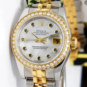 Rolex Lady-Datejust 26, 179383, Steel & Yellow Gold, Mother of Pearl Sapphire... - Picture 1 of 9