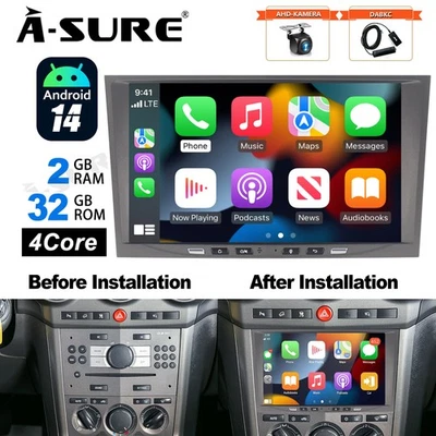 Für Opel Astra H Corsa C D Meriva Zafira A B Autoradio 2+64G Android 14 CarPlay - Bild 1 von 4