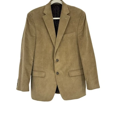 Abrigo Blazer Deportivo de Pana Chaps Para Hombres 38R Tostado 2 Botones Parche en el Codo Chaqueta Preppy Foto 1 de 4