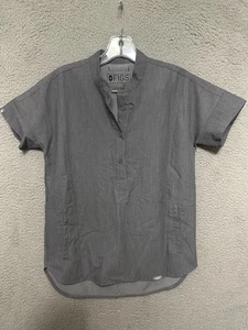 FIGS Scrubs Womens Top Size 2XS Half Button-up Gray W20SW1017 - Picture 1 of 5