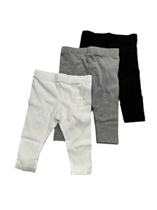 Baby Girls' 3pk Leggings Set - Cat & Jack White/Gray/Black 0-3M - Picture 1 of 5