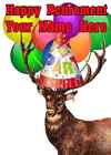 Stag Happy Retirement Party Hat Card codesd Personalised Greeting