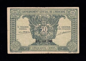 F.C. FRENCH INDOCHINA FRANCESA , 50 CENTIMOS 1942 , MBC- (VF-) , P.91a . - Imagen 1 de 2