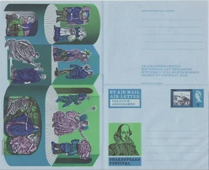 GB Stamps Aerogram / Air Letter APS8 - 6d Shakespeare festival, play scenes 1964 - Picture 1 of 2