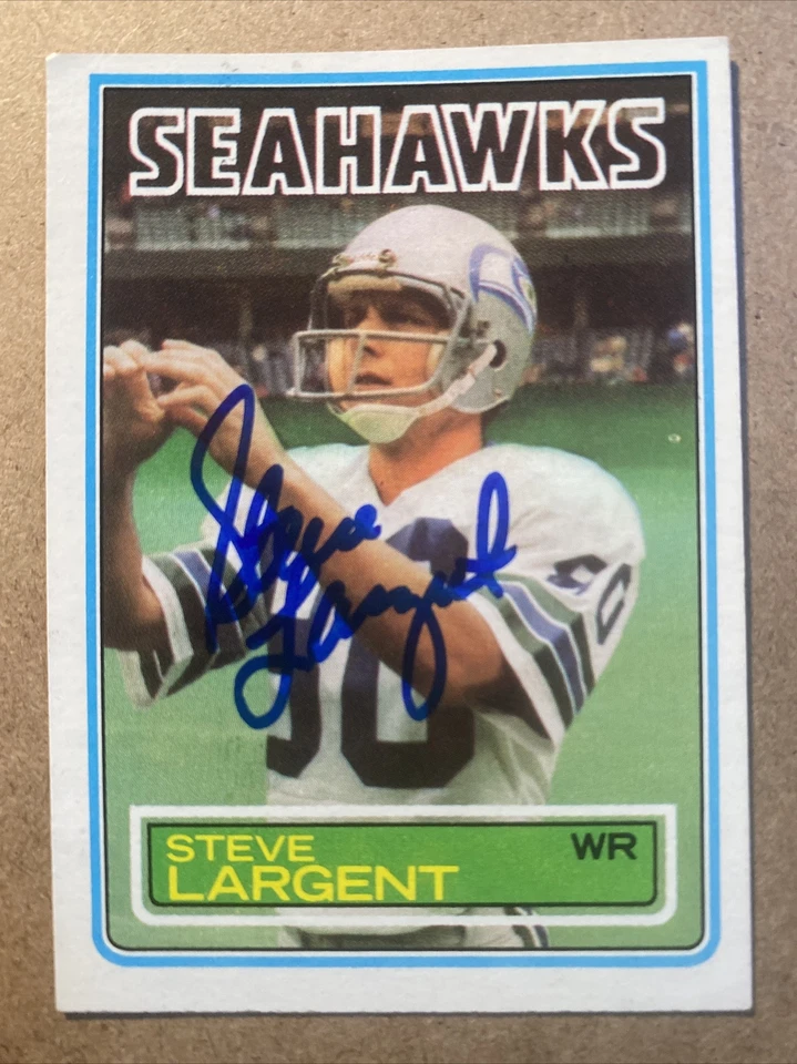 1983 Topps #389 Steve Largent AUTOGRAPHED Card - Seattle Seahawks - Image 1 of 1