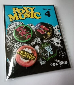 The Big 4 Badge Set - Slayer- Metallica - Anthrax - Megadeth - POX008 - Picture 1 of 4