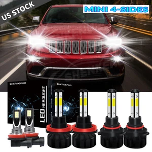 For Jeep Grand Cherokee 2014-2018 Combo 6x 6000K LED Headlight + Fog Bulbs v5 - Picture 1 of 12