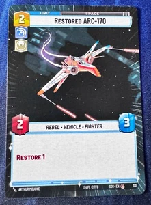 Star Wars Unlimited Spark of Rebellion Restored ARC-170 HYPERSPACE Card - Picture 1 of 2