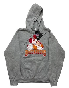 NWT Tampa Bay Buccaneers NFL Mickey Mouse Gray Size Medium Hoodie Sweatshirt - Picture 1 of 7