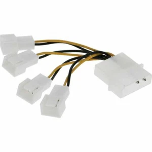 InLine Lüfter Adapterkabel 4Pin Netzteil auf 4x 3Pin Molex für 4 Case Fan - Bild 1 von 1