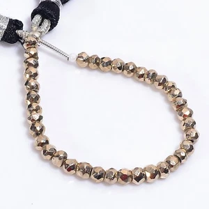 Natural Pyrite Gemstone Rondelle Shape Faceted Beads 4X4X3 mm Strand 4" E-2693 - Picture 1 of 1