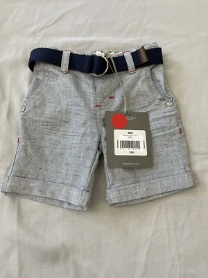 NWT Deux Par Deux Baby Boy Shorts Size 12M Blue with Red Belt Foto 1 de 3