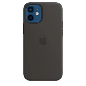 Genuine / Official Apple iPhone 12 Mini Silicone Case with MagSafe - Black - New - Picture 1 of 9